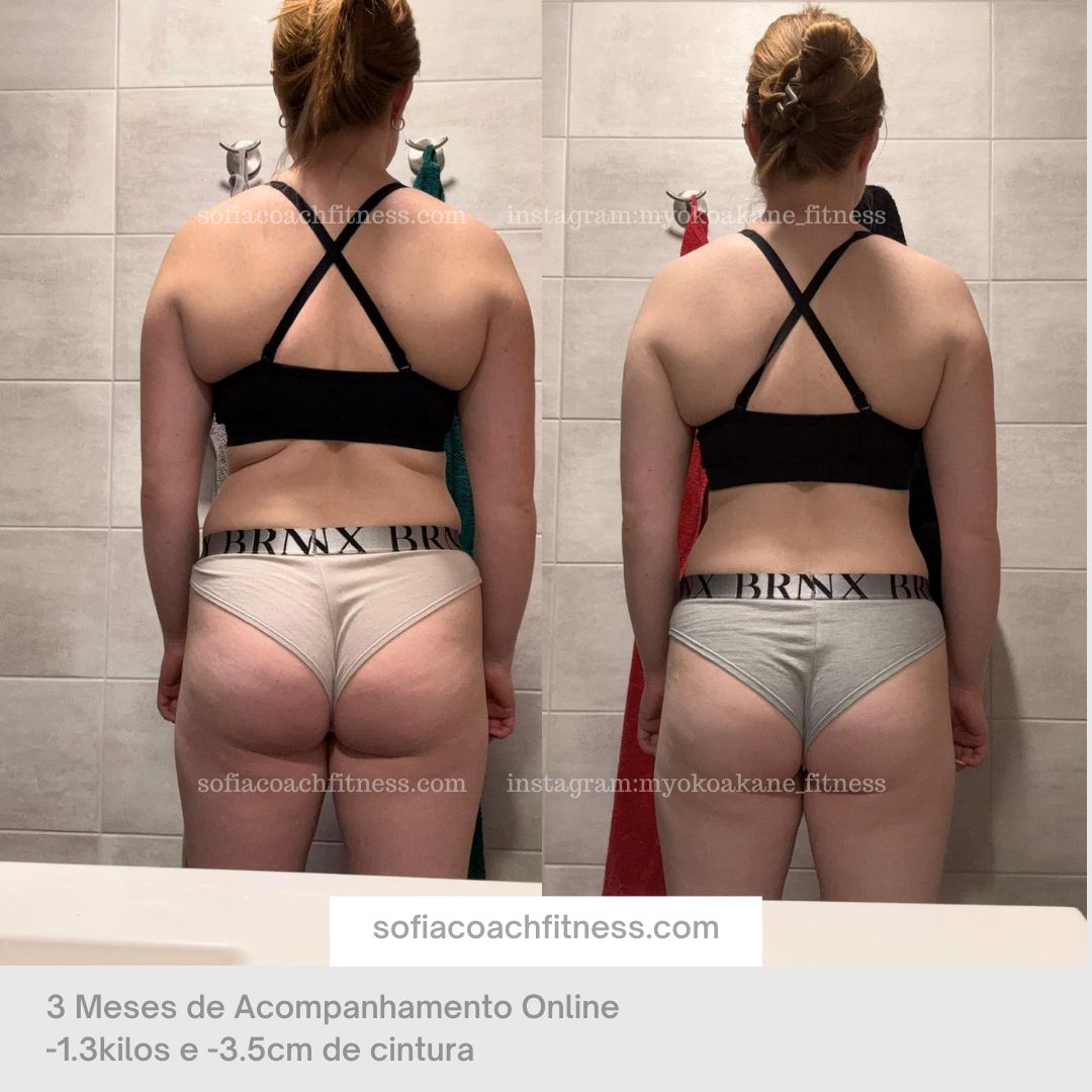 Body transformation with weight loss through strength training and nutrition