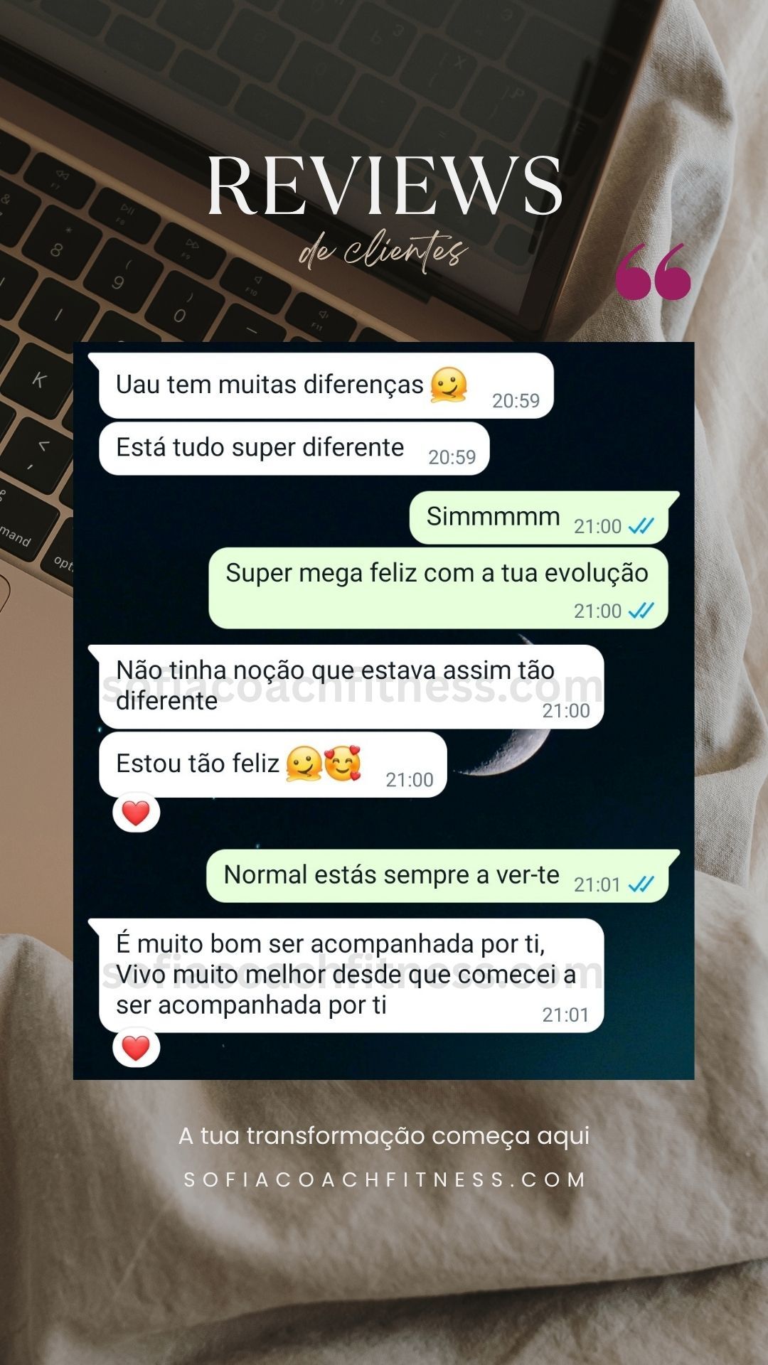 Review de cliente com resultados visíveis de emagrecimento e definição muscular