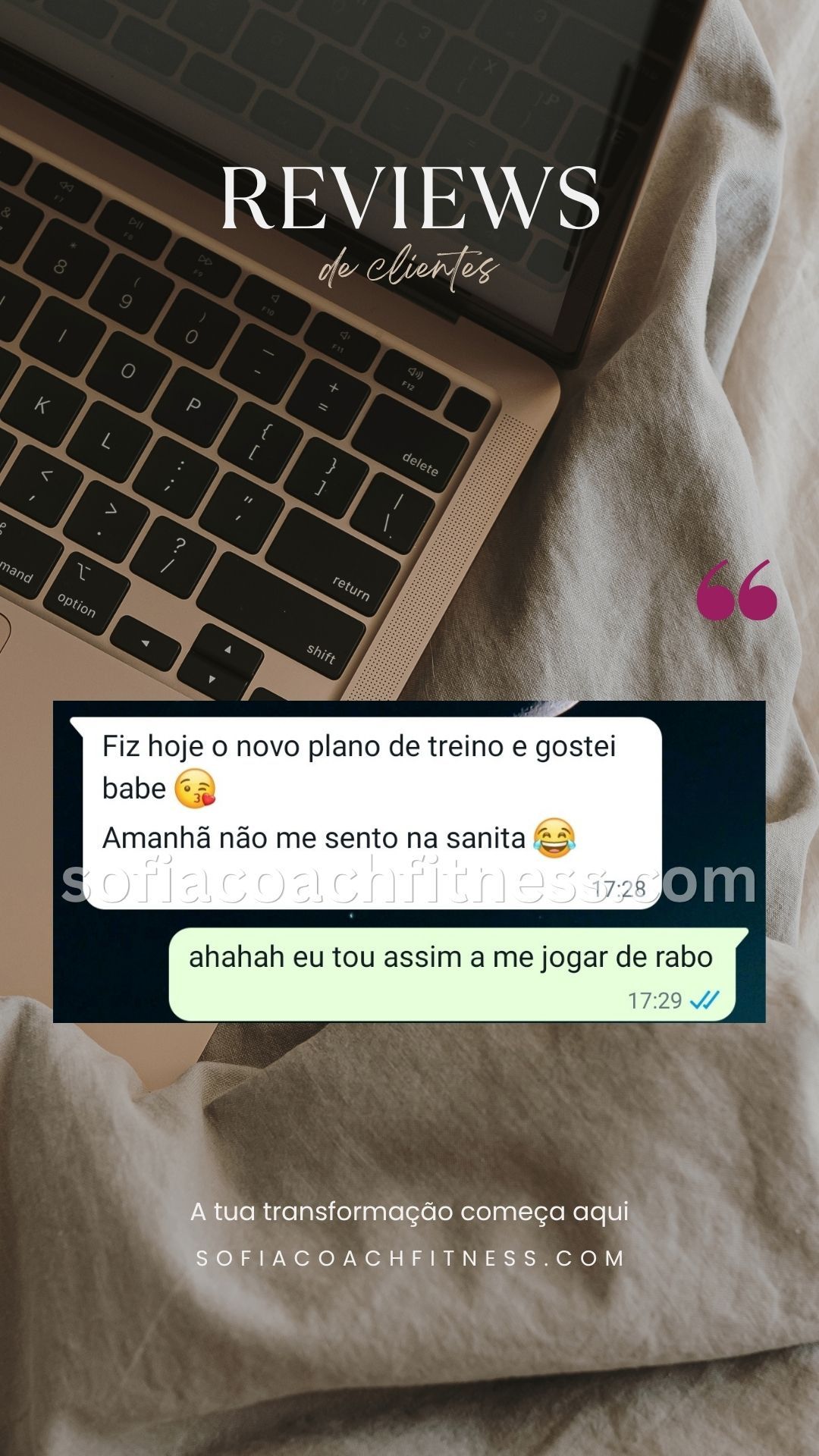 Cliente relata ganho de energia e perda de gordura com plano personalizado