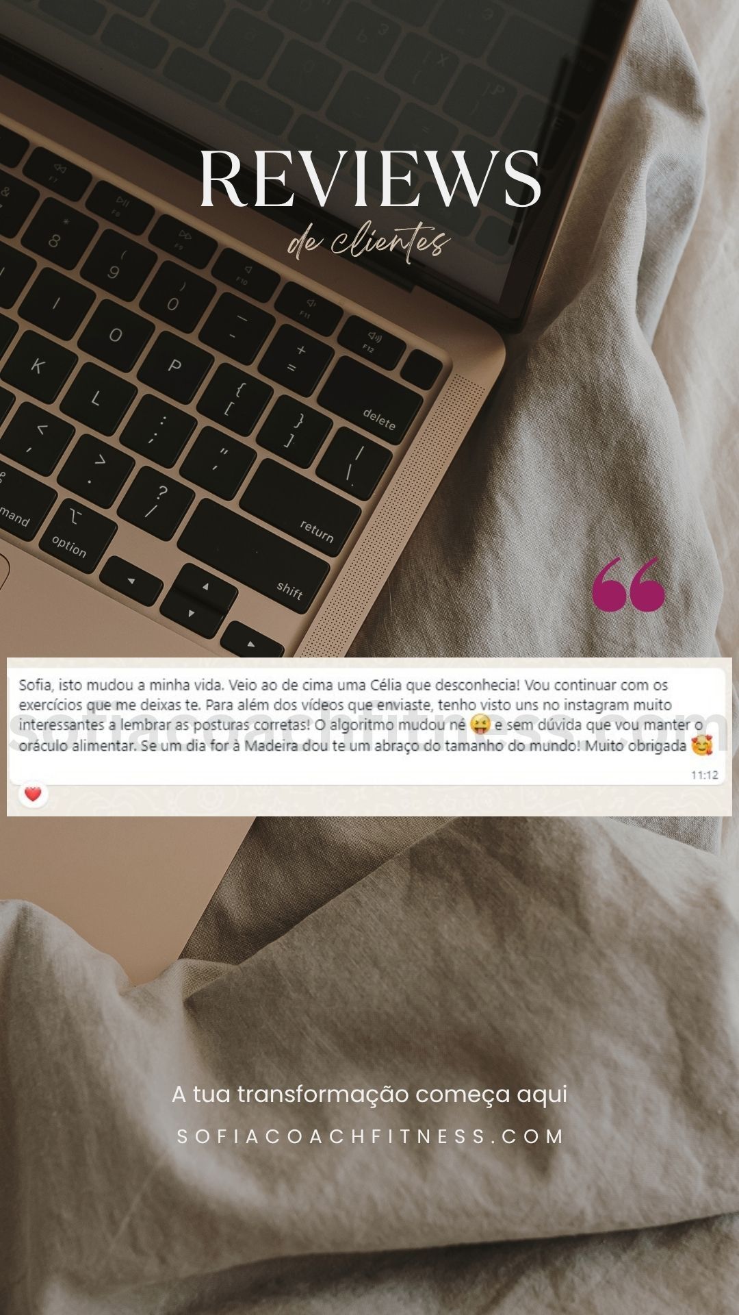 Cliente confirma resultados com plano personalizado de treino e nutrição