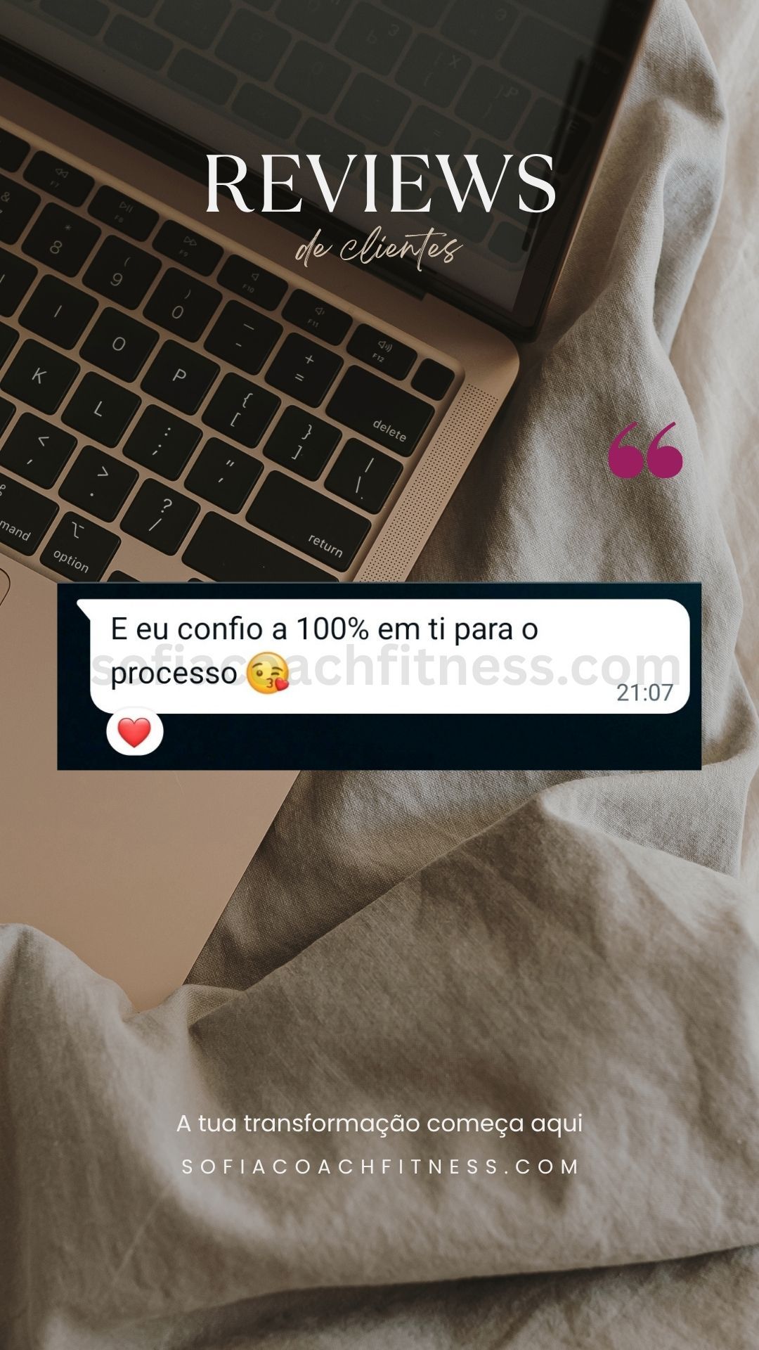 Testemunho de resultados reais com coaching online de fitness