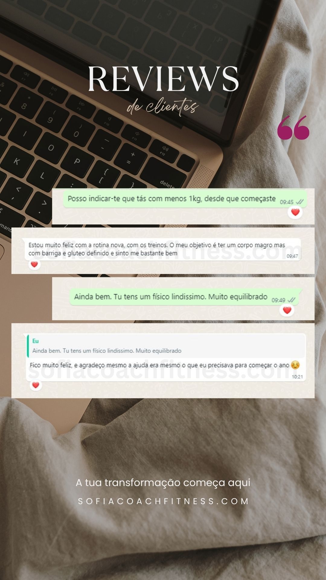 Cliente mostra resultados de definição muscular com plano online