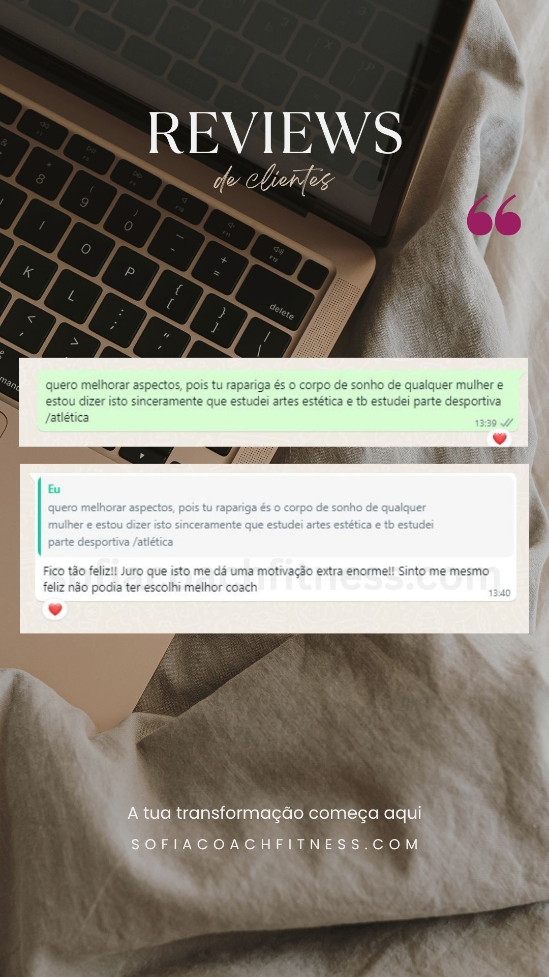 Feedback real de transformação corporal com coaching fitness online