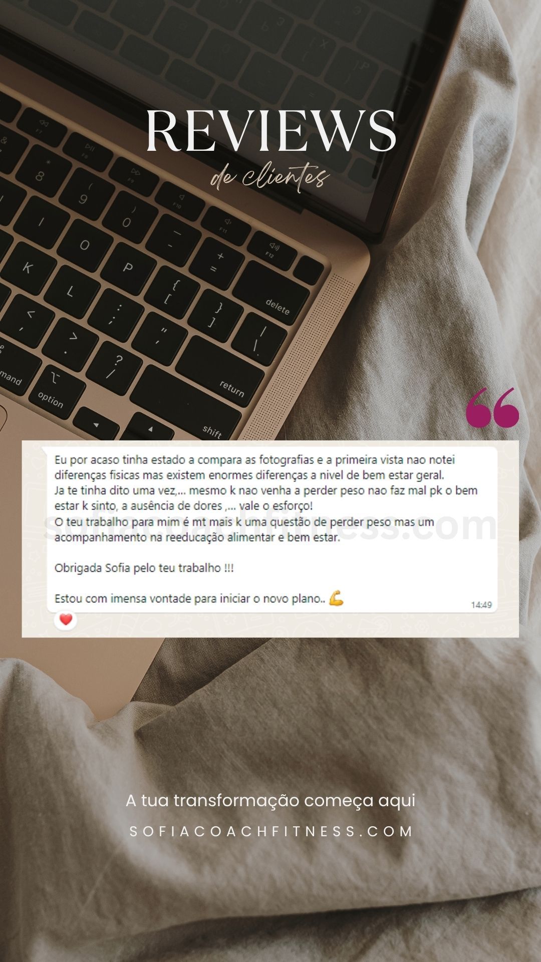 Cliente relata transformação corporal com emagrecimento saudável