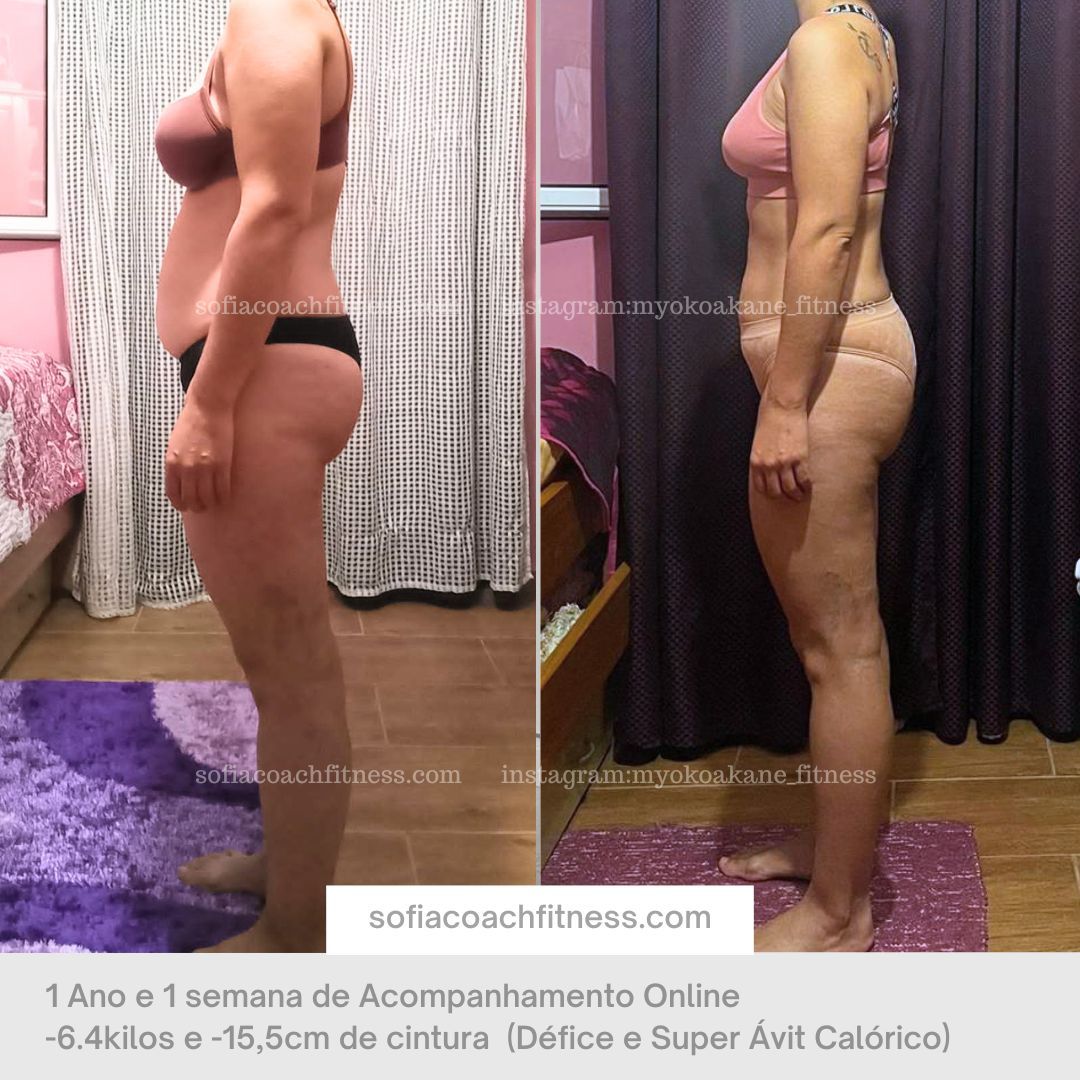 Resultados acompanhamento online fitness antes e depois