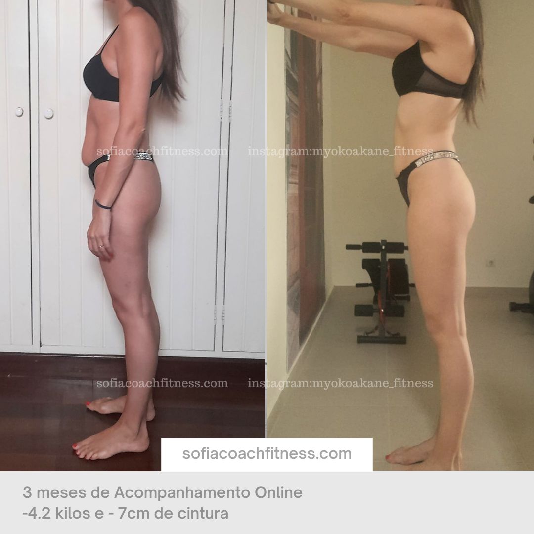 Antes e depois perda de gordura com plano personalizado