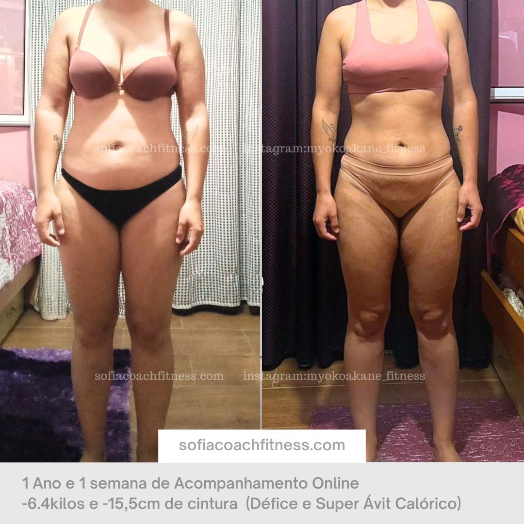 Before & after online fitness transformation